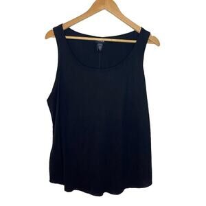 Torrid Black Crewneck Sleeveless Viscose Stretchy Tank Top Size 1